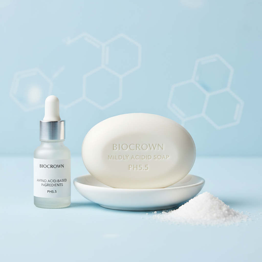 صابون PH 5.5 حمضي خفيف وصديق للبشرة